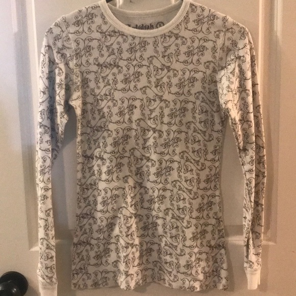 Brown and white/cream swirling long sleeve - Picture 1 of 2